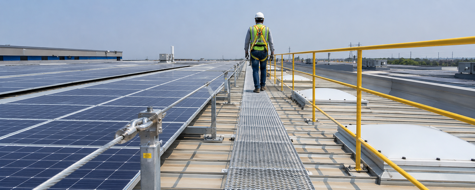 The Complete Guide to Solar Rooftop Safety Systems in 2026: Why Every Solar Project Needs Safety Lines, Walkways, Handrails & Skylight Protection